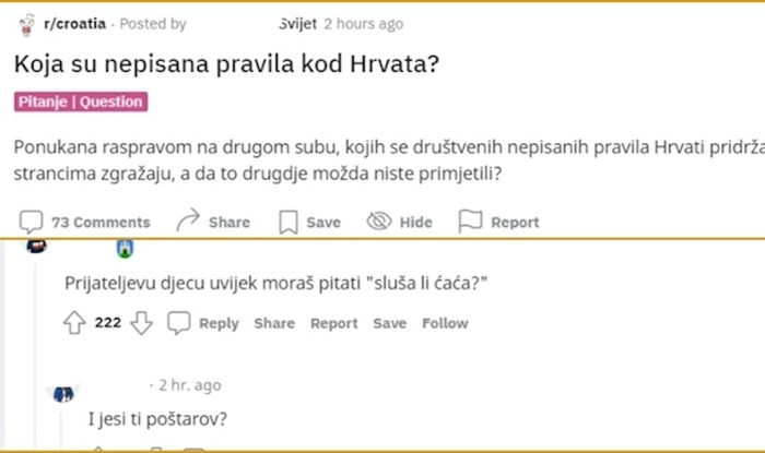 Na Redditu se povela rasprava o nepisanim pravilima kod Hrvata, izdvojili smo 12 legendarnih običaja