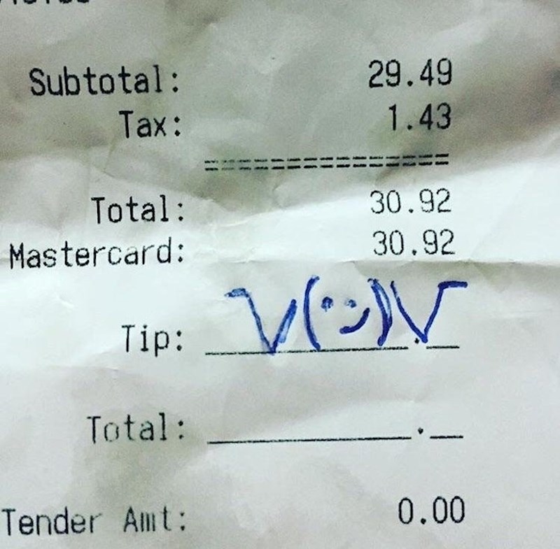 Ako već osoba nije ostavila napojnicu, ne treba se ni naslađivati...