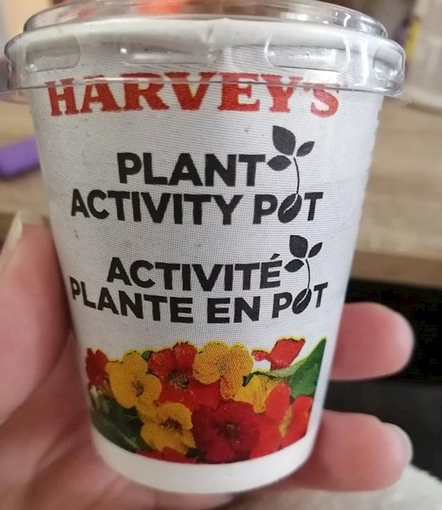 U Kanadi Harvey's nema igračku u paketu za djecu, već ih potiče da posade biljku u njihovoj šalici