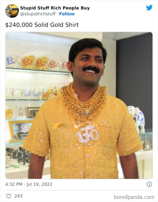 Zlatna košulja. Simboličnih 240 000 $