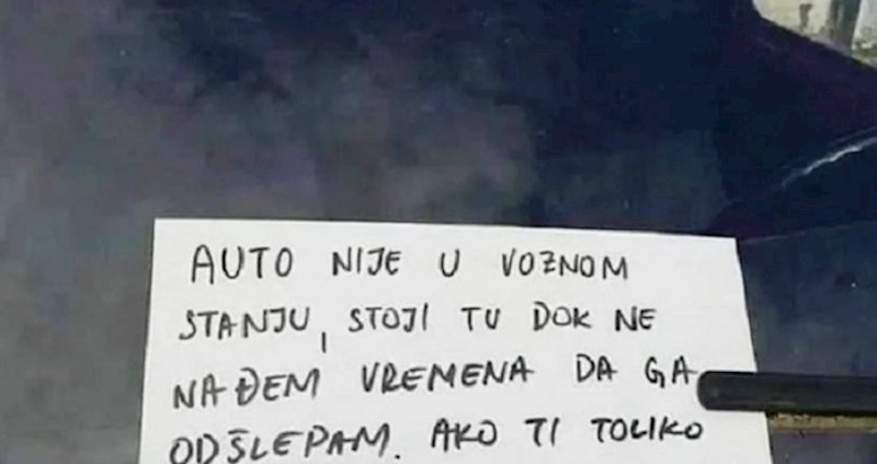 Vlasnik je ostavio iskrenu poruku na autu i postao hit, odmah će vam biti jasno zašto