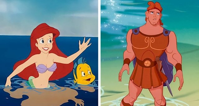 Ariel i Herkules su bratić i sestrična. Ariel je Posejdonova unuka, a Herkules je Posejdonov nećak.