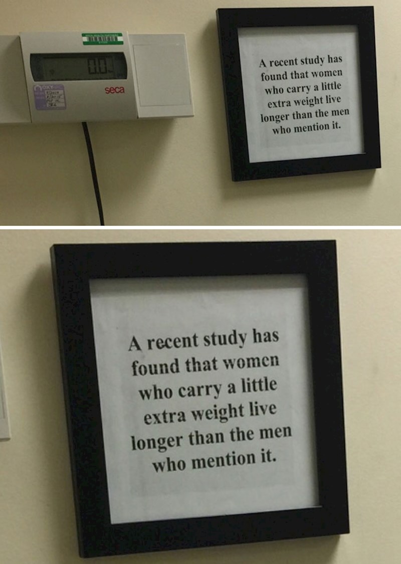 "Studije pokazuju da žene koje imaju viška kila žive duže od muškaraca koji im ukažu na taj višak"