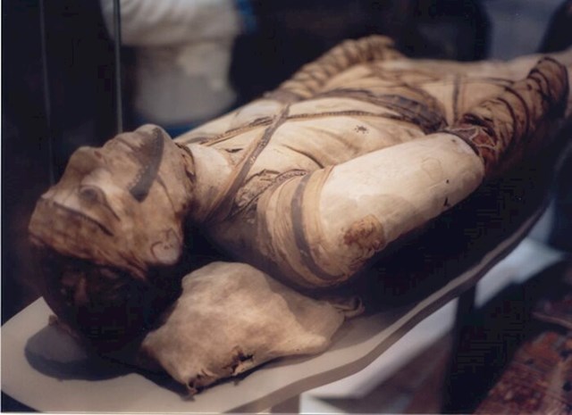 Mumije žena u antičkom Egiptu pronađene su mahom u lošijem stanju nego mumije muškaraca. Razlog tome je što su se ženska trupla držala u kućama dok se ne bi počela raspadati da ne bi bila na meti nekrofila...
