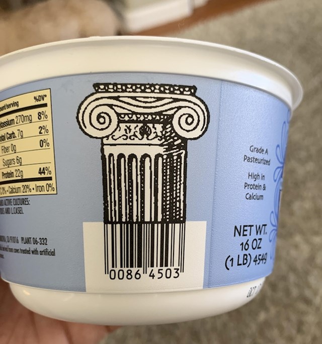 Barkod se nastavlja na grčki stup ne grčkom jogurtu!