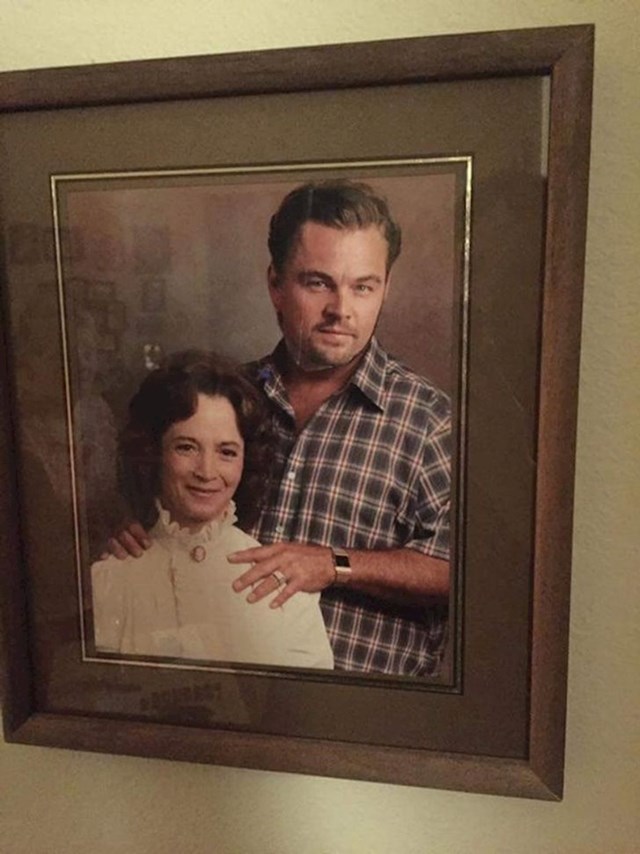 Stara verzija photoshopa- baka je umetnula glavu Leonarda DiCapria u fotografiju s mužem