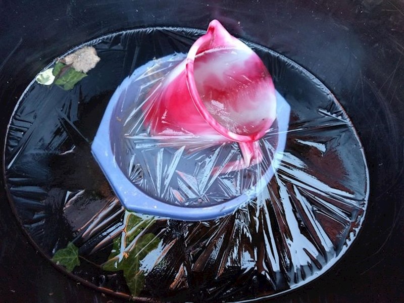 Vidite li posuđe prekriveno prozirnom folijom? Ne možete biti više u krivu- posuđe je prekrio led!