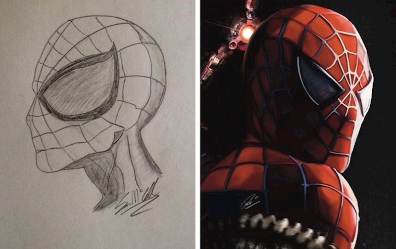 "Crtež koji sam napravio u djetinjstvu i njegova verzija 20 godina nakon"
