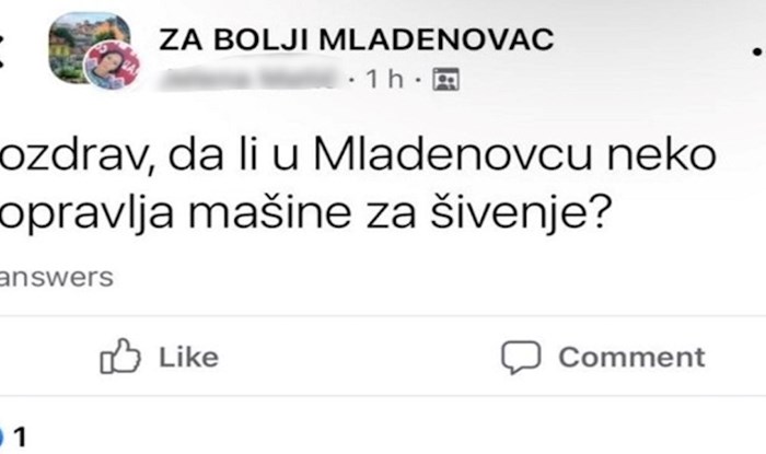 Žena je na Fejsu tražila nekoga za popravak šivaće mašine, odgovor ovog tipa dijeli cijela regija