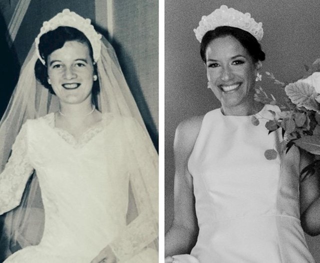 Baka i ja 60 godina poslije s njenom tijarom na svom vjenčanju