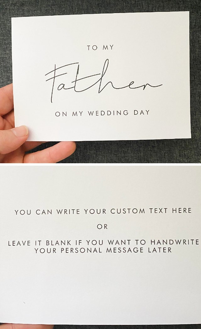 "Htjeli smo najbližima napisati nekakve poruke povodom našeg vjenčanja. Naručili smo ovo s interneta i pogledajte što piše unutra"