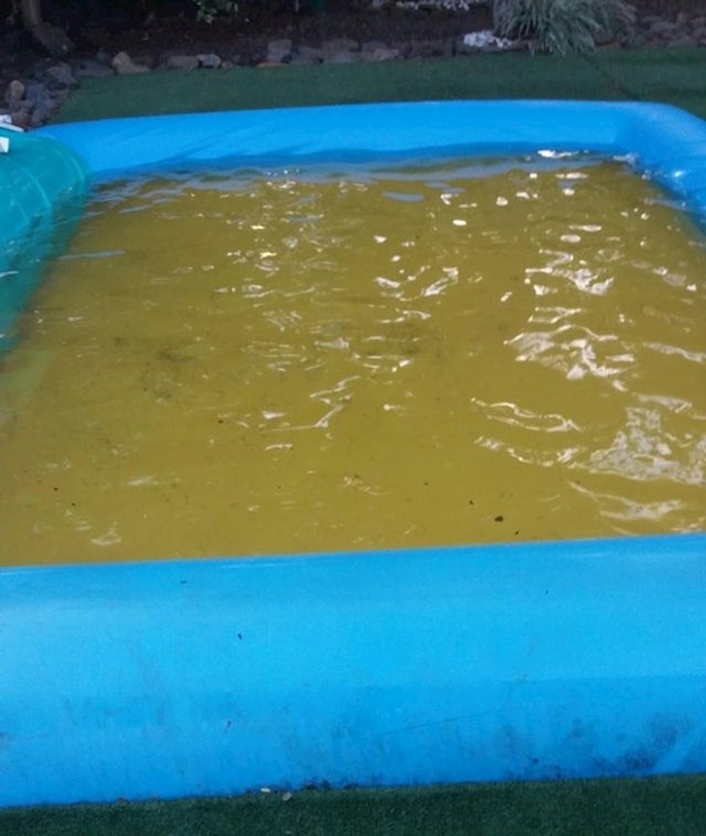 Dno bazena vječno izgleda prljavo, a u biti je plastika od koje je izrađeno žute boje