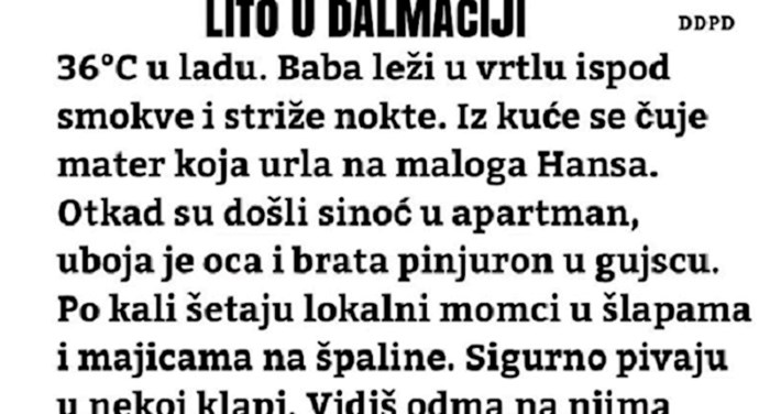 Sezona u Dalmaciji objašnjena u nekoliko urnebesnih rečenica