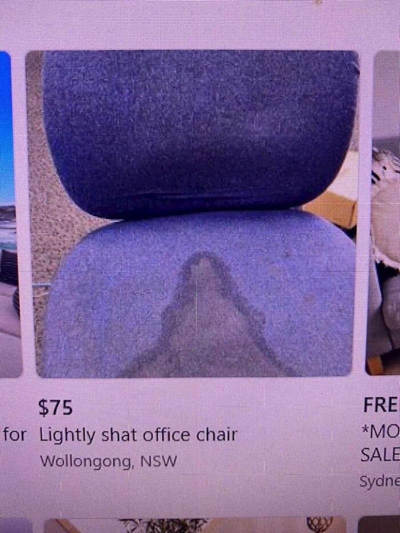 Uredska stolica s nezgodnom mrljom