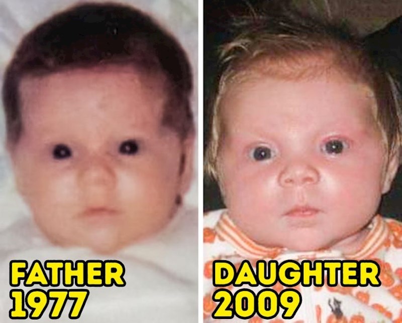 Otac i kćer! Da ne pišu godine, pomislili bi da je riječ o istoj bebi