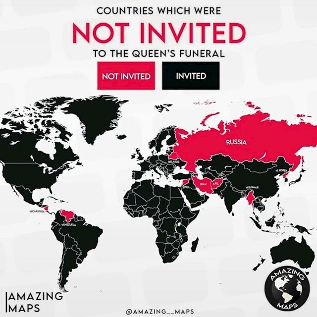 Zemlje koje nisu bile pozvane na sprovod kraljice Elizabete