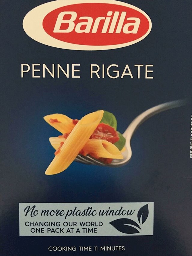 Barilla nema više prozirnog plastičnog prozorčića na pakiranju