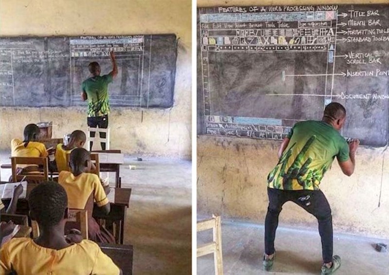 9. Profesor koji uči djecu raditi u Wordu iako nemaju računalo!