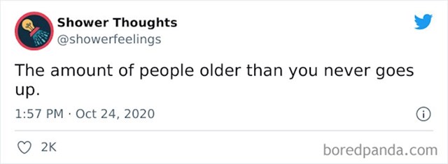Broj ljudi starijih od tebe nikad se ne povećava