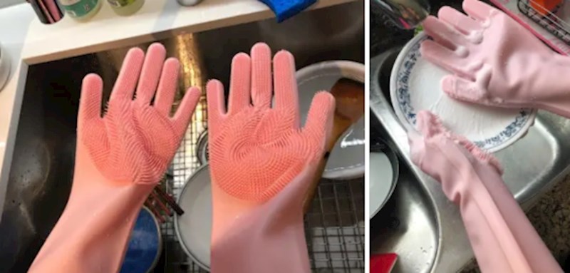 Rukavice za pranje posuđa. Očiste jednako dobro kao spužva, s tim da ruke nisu u vodi