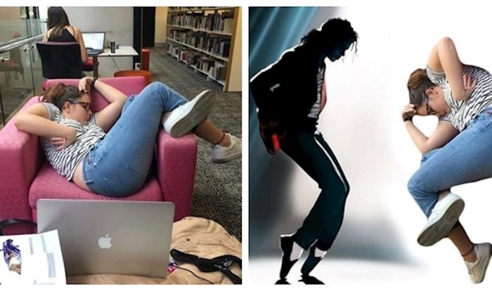 Zaspala je u knjižnici u čudnoj pozi i pokrenula lavinu urnebesnih montaža koje su osvojile Internet