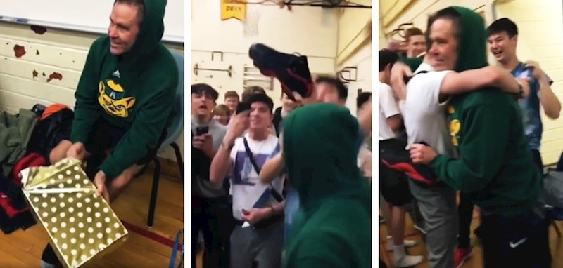 Učenici jednog razreda iznenadili su svog najdražeg profesora tjelesnog novim tenisicama, nakon što su primijetili da su njegove pokidane već neko vrijeme...