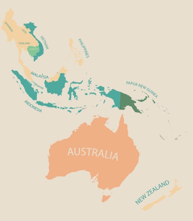 Jugoistočna Azija, Australija i Oceanija