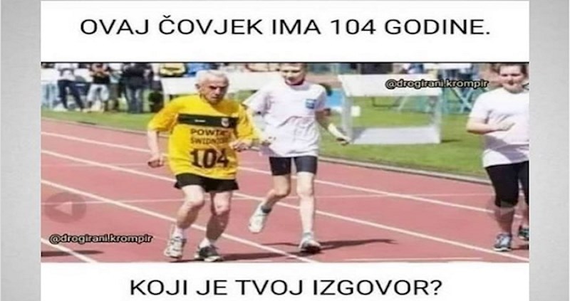 Fotka starca koji trči trebala je biti motivacija, a netko je našao savršen izgovor i oduševio ekipu