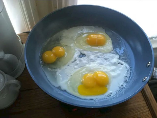 Bingo! Zamislite da radite doručak i shvatite da sva tri jaja imaju duple žumanjke