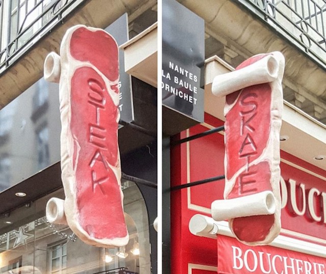 "Steak house i prodavaonica skateboarda su se udružili oko reklame, budući da su susjedi!"