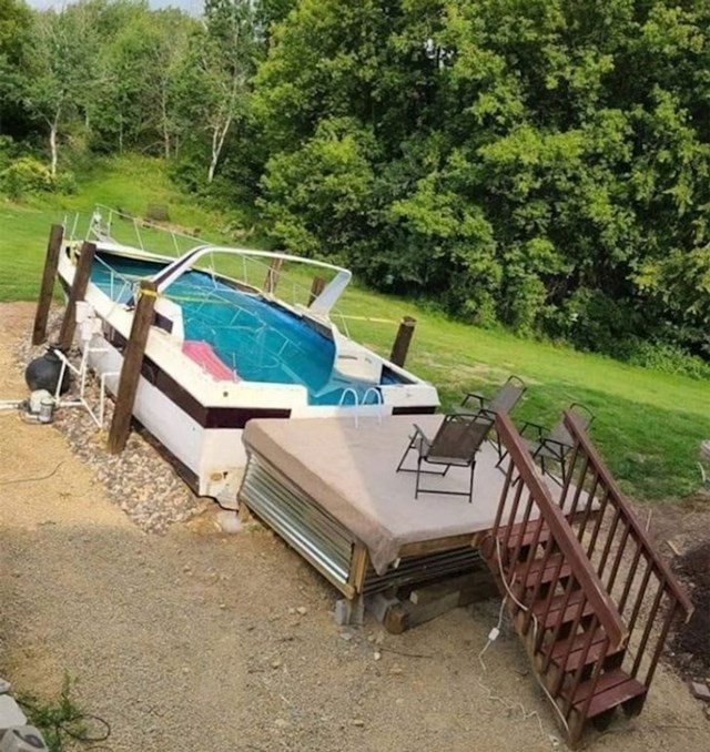 Stari brod + vruće popodne= DIY bazen
