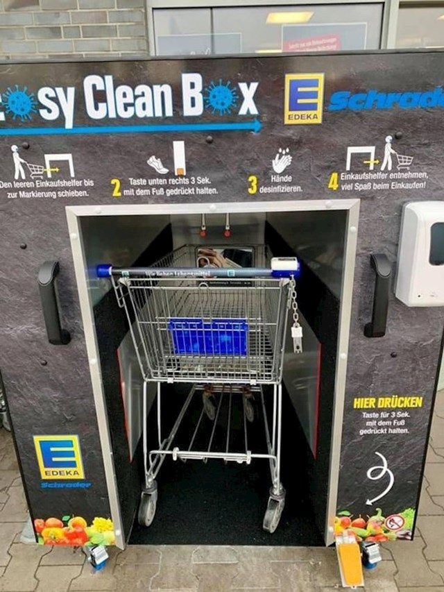 Čišćenje i dezinfekcija kolica za shopping prije idućeg korištenja