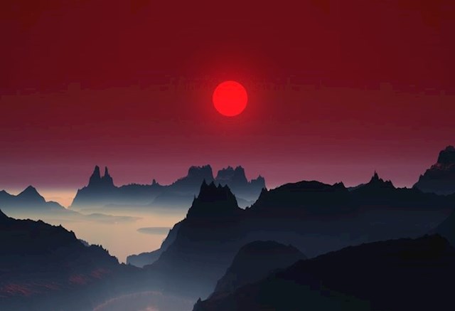 Zalazak sunca u planinama Japana