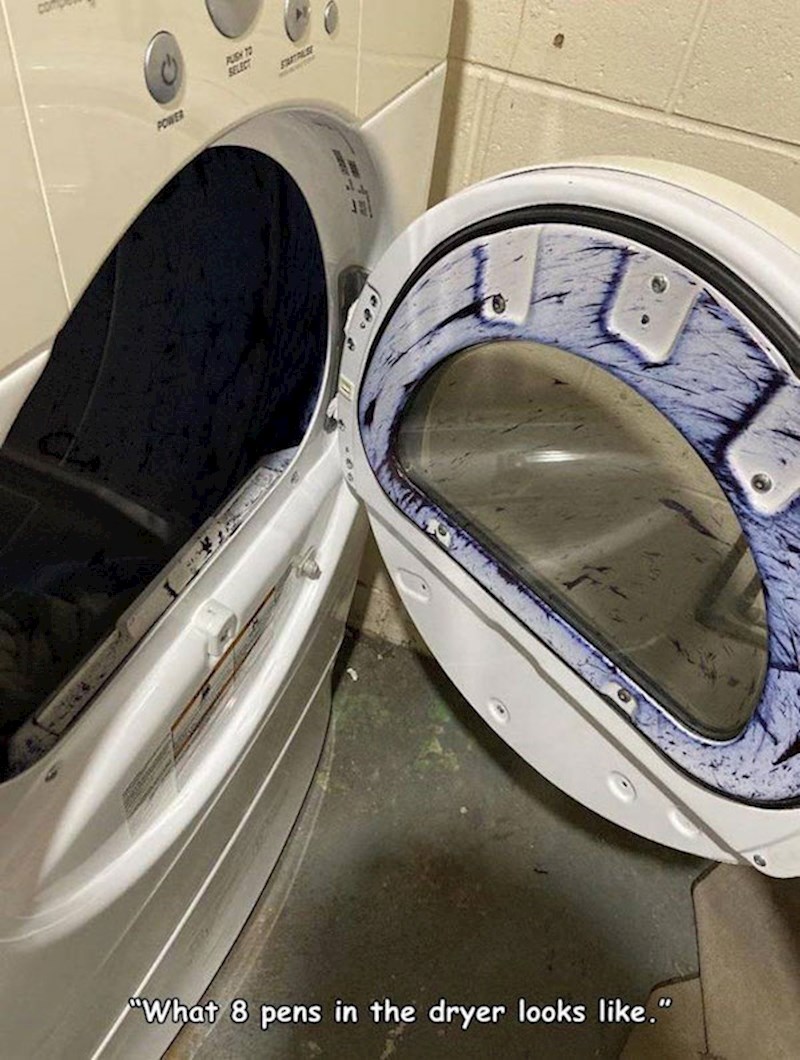 Kada se kemijske olovke misteriozno nađu u sušilici