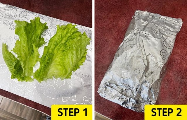 Zamotajte zelenu salatu u komad aluminijske folije. Na ovaj način će ostati svježa čak do 4 tjedna!