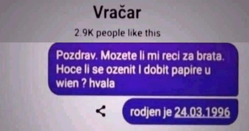 Fejsom se širi upit ove osobe vezano za bratovu ženidbu, zbog odgovora svi umiru od smijeha