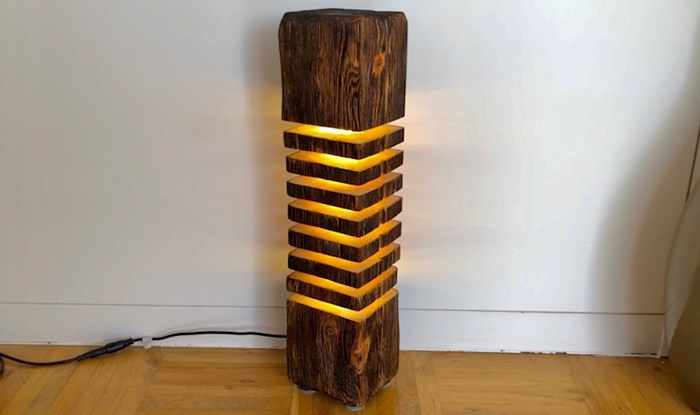 Dizajnerska Lampa od drvene grede / DIY