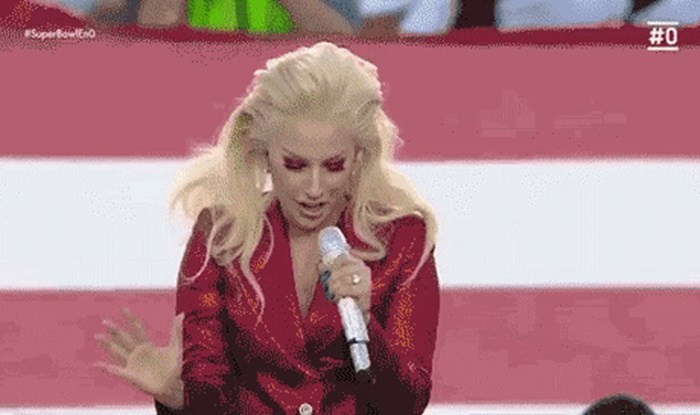 Lady Gaga shows powers at 2016 superbowl.gif
