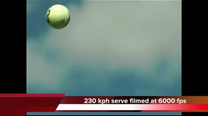 GIF: Evo kako izgleda teniska loptica kad ju opale kod servisa od 230 km/h!