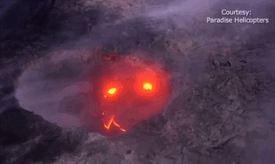GIF: Vulkan se nasmiješio tijekom erupcije