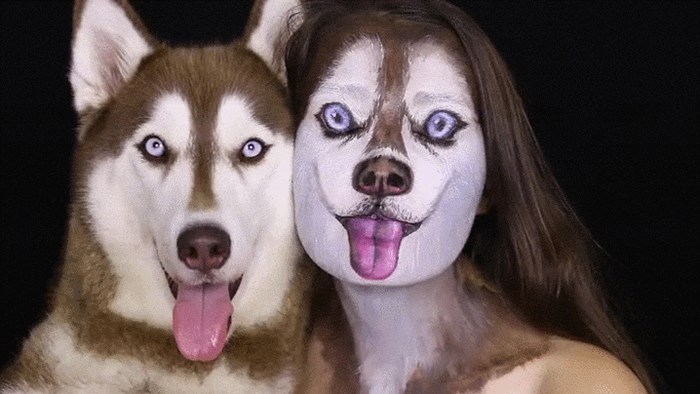Djevojka je stavila fenomenalnu šminku i pretvorila se u kopiju svoga psa
