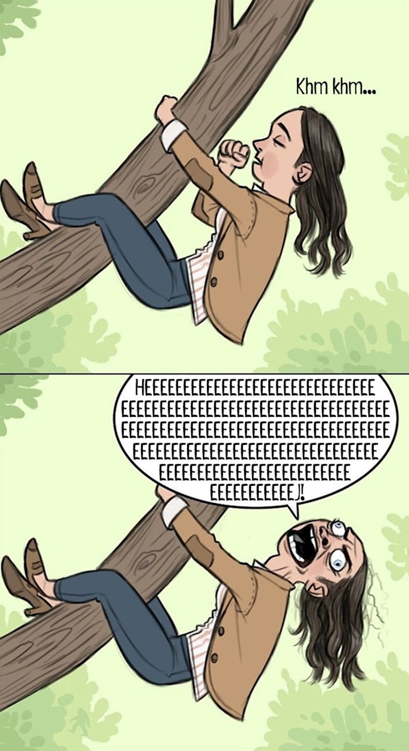 LJENJIVCI: Ženka se penje na stablo i počne se derati dok se ne pojavi mužjak.