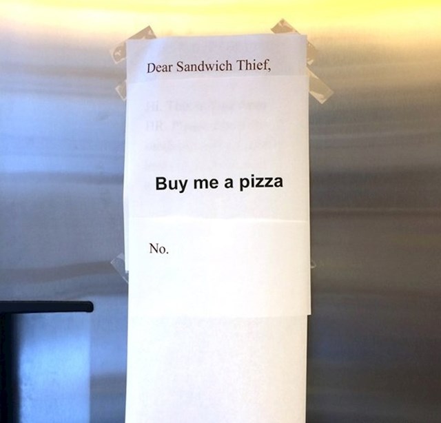 Lopovu koji krade sendviče naredio je da kupi pizzu, ali...