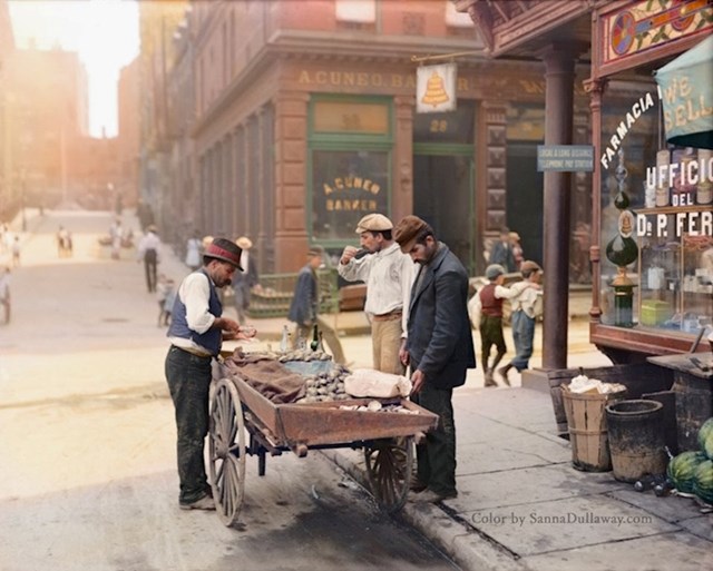 Prodavač školjki 1900. u New Yorku