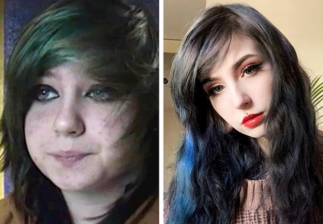 Na lijevoj fotografiji ima 14 godina, na desnoj 20. Skinula je višak kilograma i promijenila frizuru.
