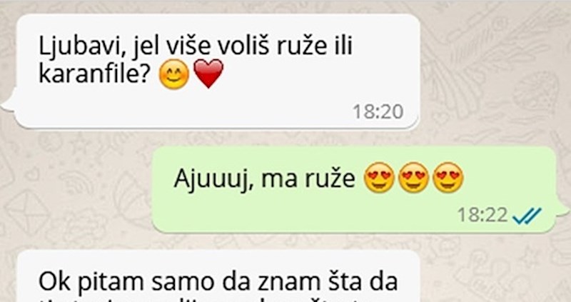 Dečko joj se javio romantičnom porukom, a onda ju je brutalnim odgovorom nasmijao do suza