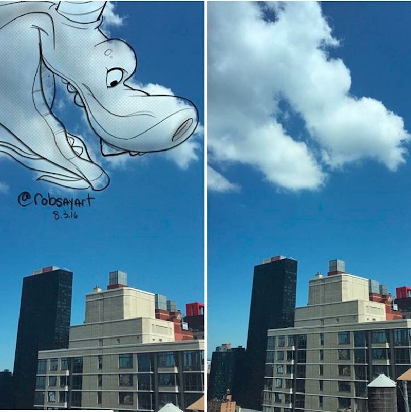 Ovaj zmaj promatra grad.