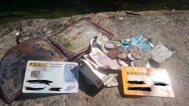 "Moj tata je ribar iz Austrije. U jezeru Attersee našao je novčanik koji mu je prije 20 godina pao u vodu!"