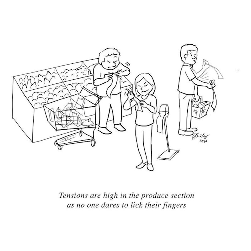 Nervoza u odjelu voća i povrća - nitko ne smije polizati prst kako bi lakše otvorio vrećice...