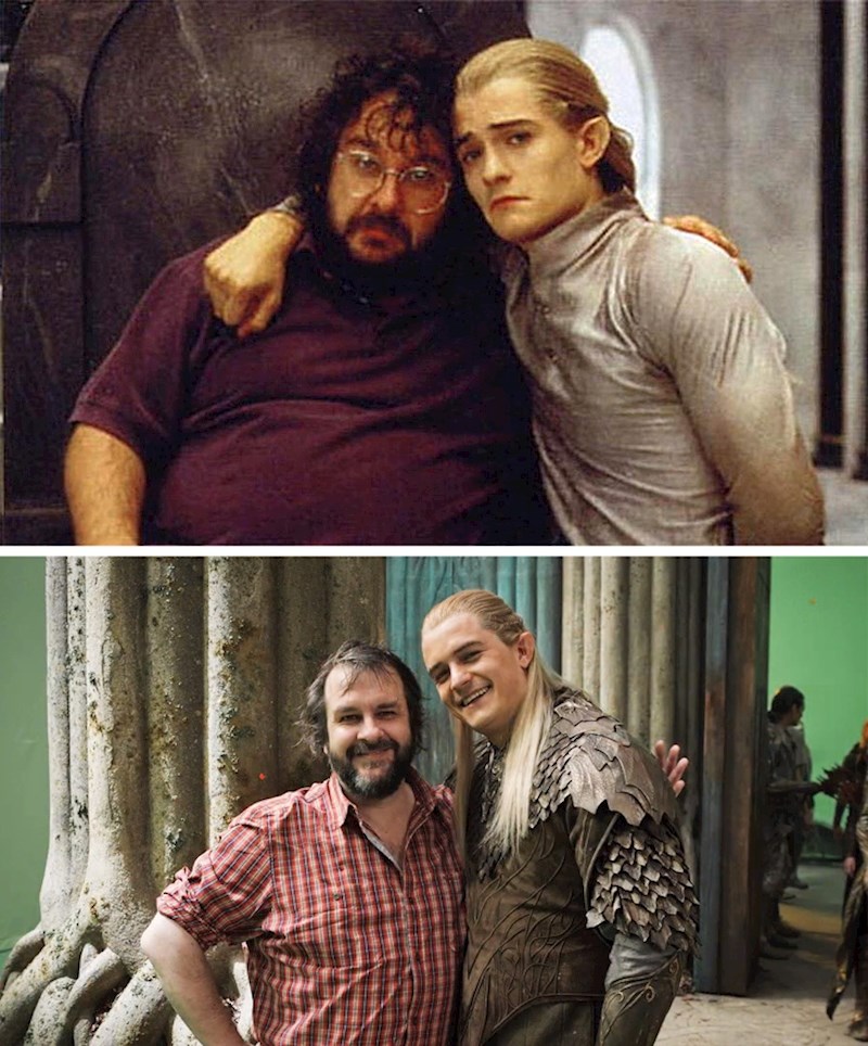 Peter Jackson i Orlando Bloom u "Gospodaru prstenova" i "Hobitu". Možete li vjerovati da je druga fotka slikana 10 godina nakon prve?
